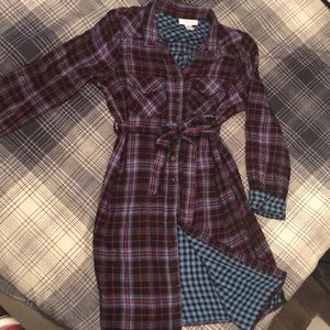 maternity flannel dress